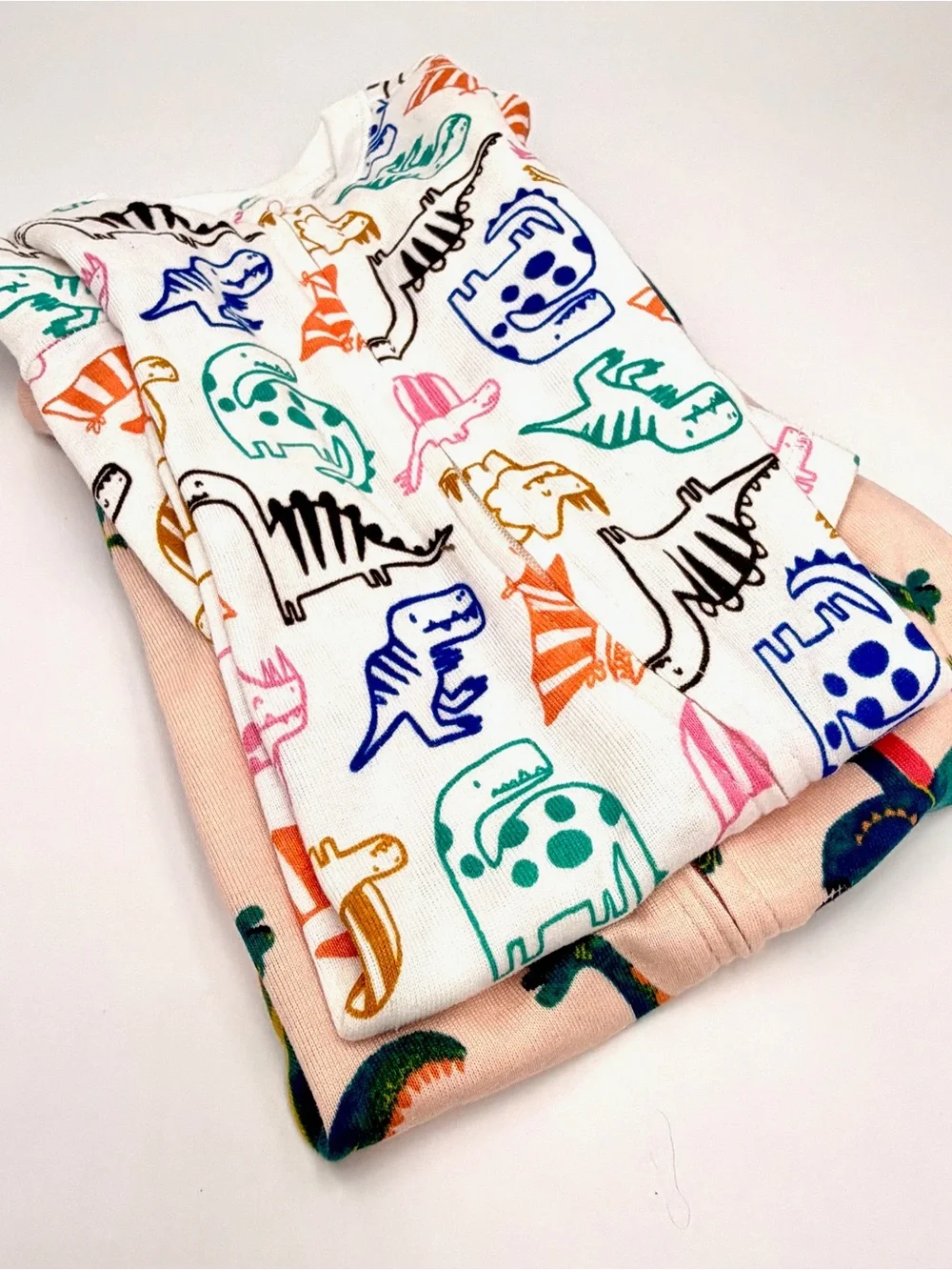 Old Navy Baby 0-3M Dinosaur Footed Sleepers 2-Pack 2-Way Zip